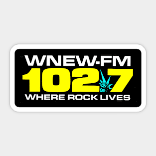 WNEW FM 102.7 Where Rock Lives Throwback Design 1990s Sticker